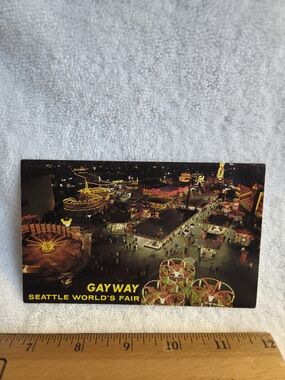 Vintage Gayway Seattle World's Fair Night Photo Print - Black